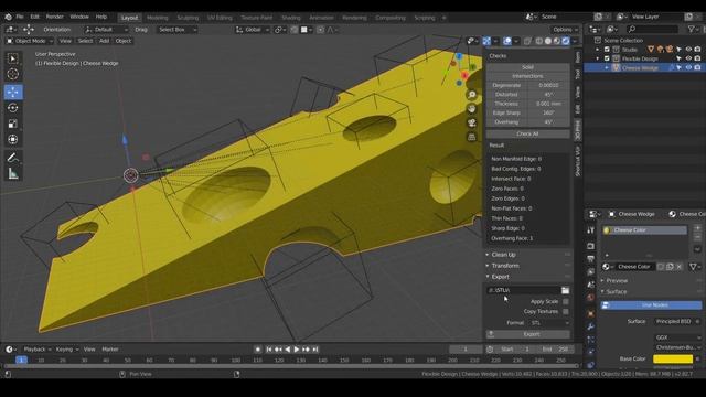 Export and Slice your Cheese Wedge | FREE Blender for 3D Printing Course смотреть онлайн