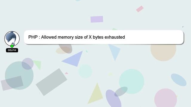 PHP : Allowed memory size of X bytes exhausted смотреть онлайн