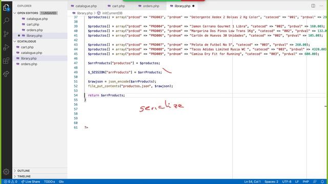 Catalogo, Carretilla y Ordenes en PHP usando un archivo JSON como db 1 de 3 смотреть онлайн