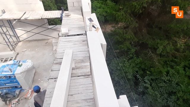 Строим 62й день дом из газобетона по проекту Сумароково в Мытищах смотреть онлайн