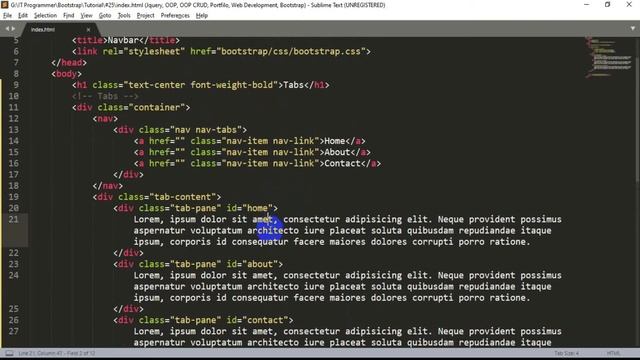 Bootstrap Tutorial [#25] | Tabs | Tabs In Bootstrap смотреть онлайн