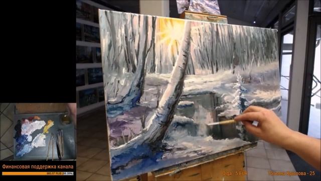 ? ХуДоЖнИкИ | Зимний пейзаж | Картина маслом | Рисуем вместе | Александр Григорьев смотреть онлайн