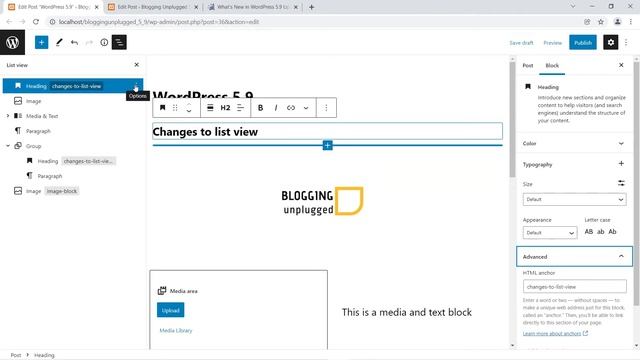 Improvement to List View in WordPress 5.9 | Drag and Drop | Anchor Generation | Expand and Collapse смотреть онлайн