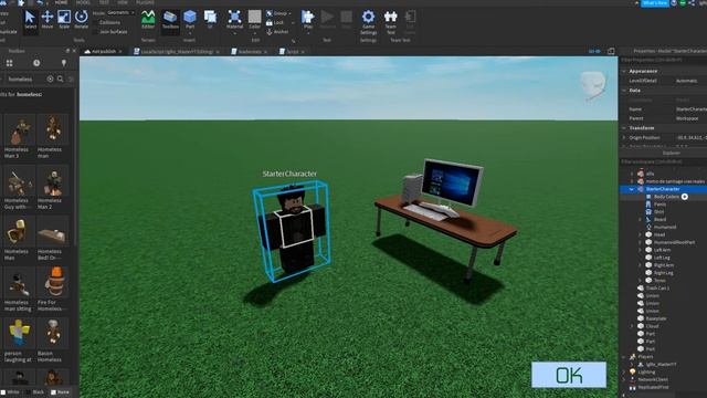 Изменение начального персонажа(ДЛЯ НЕ ПОНЯТЛИВЫХ!!!) - Уроки Roblox Studio смотреть онлайн