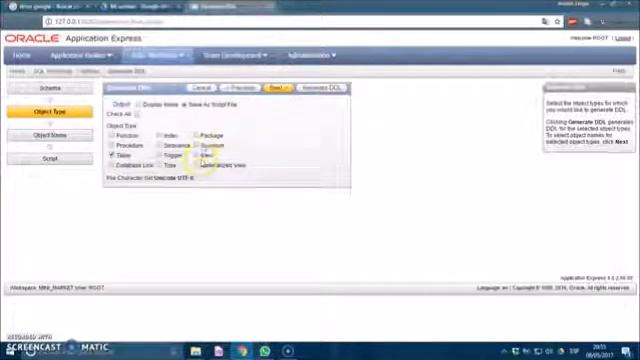 exportando script de ORACLE base de datos de un mini mercado смотреть онлайн