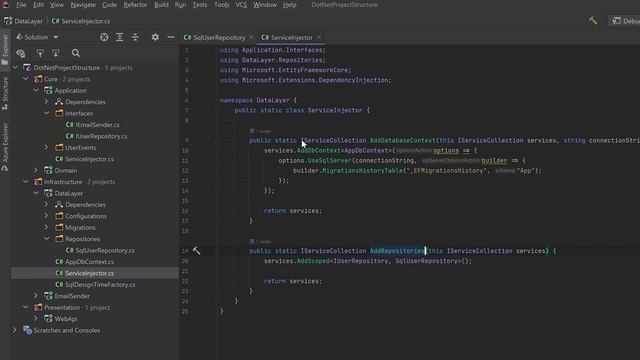 Clean .NET Solution Structure With Separate Layers смотреть онлайн