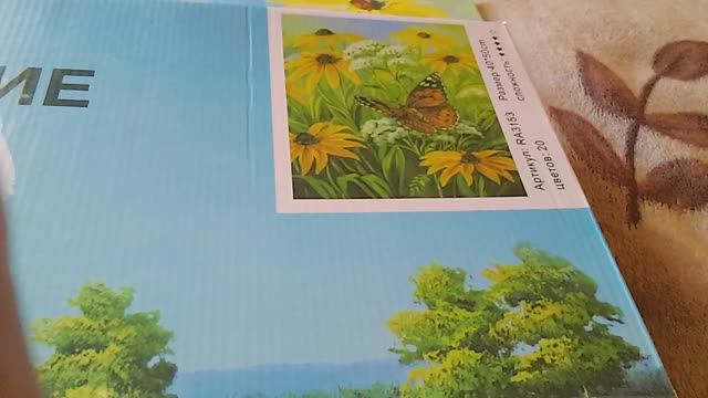 финиш проект картина по номерам " Цветы и бабочка" смотреть онлайн