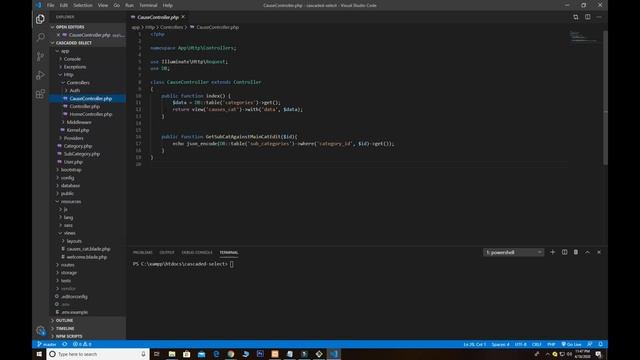 Cascaded Dropdown in Laravel using Ajax & JQuery смотреть онлайн