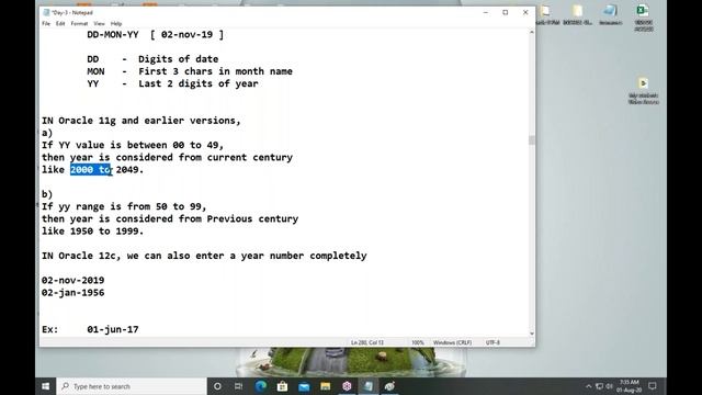 ORACLE 19c tutorial || Demo - 5 || by Mr. Dinesh On 01-08-2020 @7AM смотреть онлайн