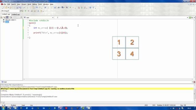 C Programming 22 - Two Dimensional Arrays - Using in a program смотреть онлайн