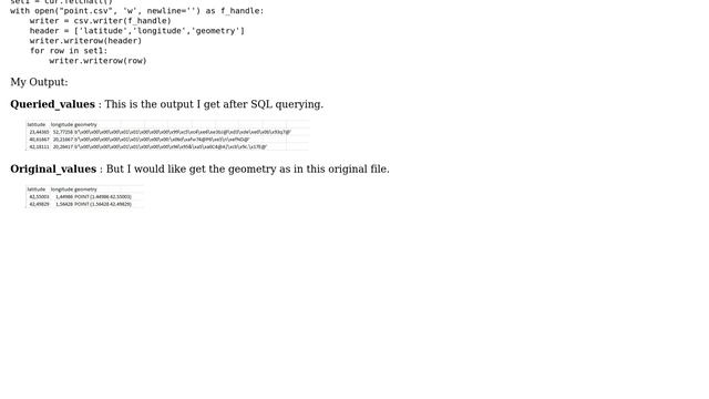 GIS: Can't get the correct geometry values after MySQL querying смотреть онлайн