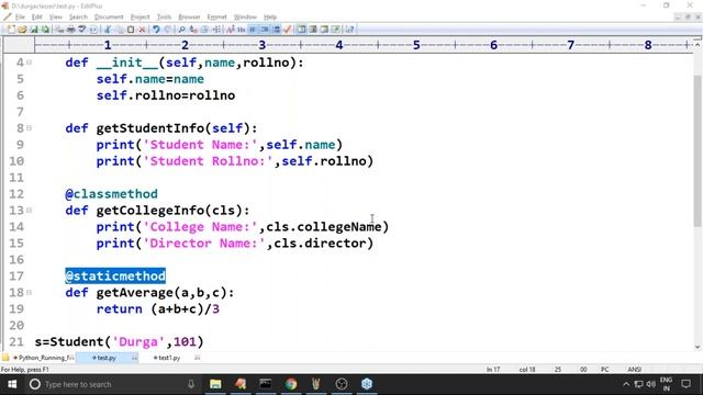 Adv Python | Session - 78 | Basic Idea about Methods and Complete Story of Instance variables смотреть онлайн
