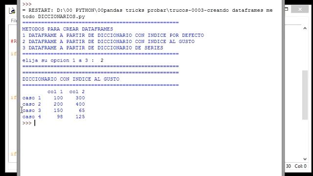 PYTHON PANDAS 00078 creando DATAFRAMES a partir de DICCIONARIOS смотреть онлайн