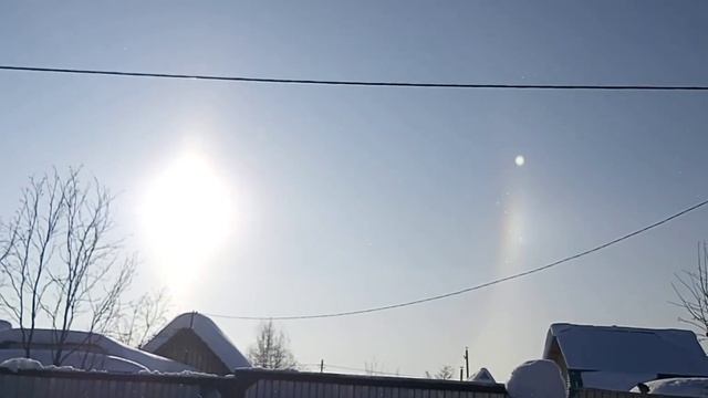 Морозное утро 03.03.2023, t-34⁰ #Солнечное #гало предвещает-будет ещё холоднее. смотреть онлайн