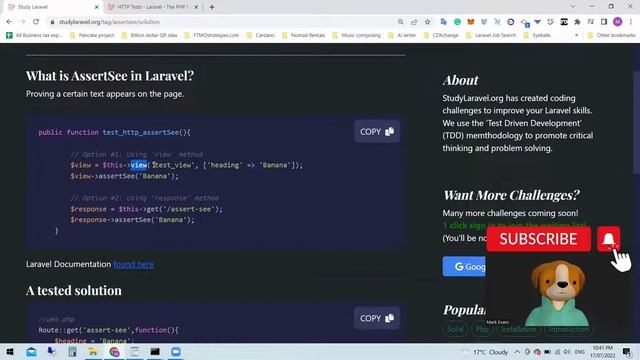How to pass the assertSee test in Laravel? смотреть онлайн