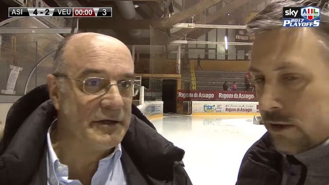 Le parole del Presidente dell'HC Asiago 1935 Piercarlo Mantovani dopo gara 3 dei quarti playoff смотреть онлайн