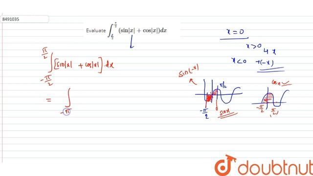 Evaluate `int_(pi/2)^(pi/2) (sin|x|+cos|x|)dx` смотреть онлайн