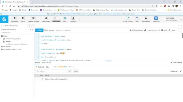 Transaction, Commit and Rollback in Snowflake смотреть онлайн