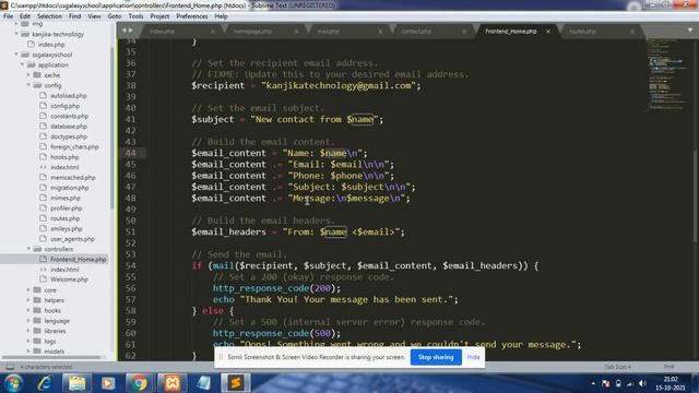 Send Contact Form on Email Using PHP | Part - 13 смотреть онлайн