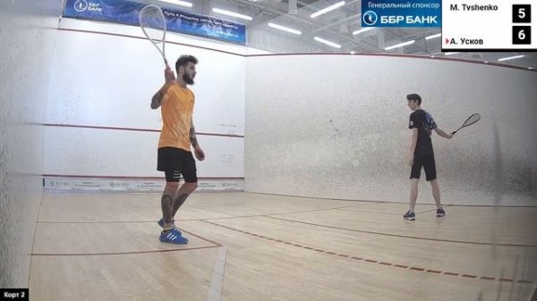 Корт 2. Турнир по сквошу BBR Bank White Nights Open 2023, день 3, 11 июня. Сквош-клуб RC Club.