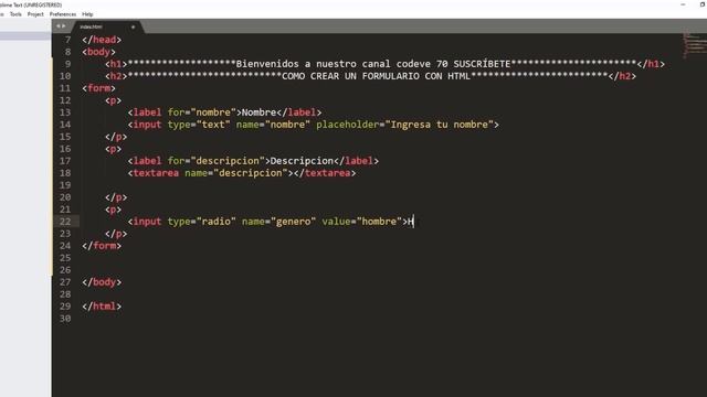 ?Como crear un Formulario en HTML Sublime Text смотреть онлайн