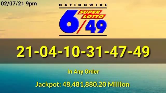 9pm PCSO Lotto Result Today February 7, 2021 2D 3D STL ez2 Swertes 6/49 6/58 смотреть онлайн