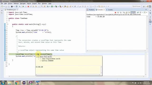 How to use toLocalTime() method of java.sql.Time class? | Java Date and Time смотреть онлайн
