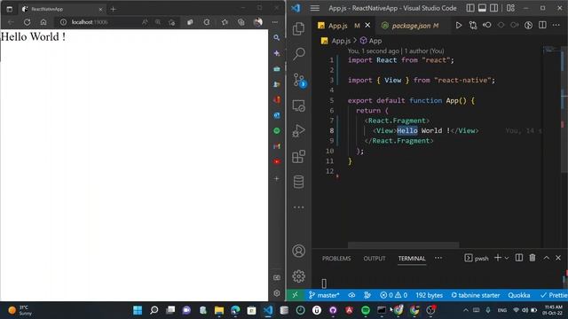 Learn React Native From Scratch | Getting Started With Some Basic Code | Tutorial 3 смотреть онлайн