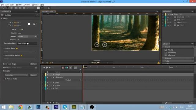 Работа со звуком в Adobe Edge Animate смотреть онлайн