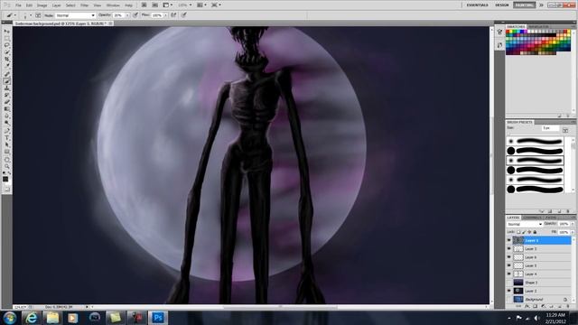 Minecraft: Enderman art in photoshop смотреть онлайн