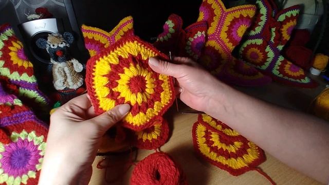 Шестиугольный мотив крючком. смотреть онлайн