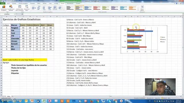 EXCEL 2010 - Graficos video 1 смотреть онлайн