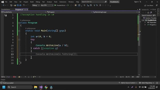 31 Exception handling in c# | Try Catch Finally in Exception Handling | What is Exception handling? смотреть онлайн