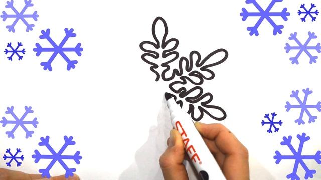 SNOWFLAKE! How to draw a Snowflake. смотреть онлайн