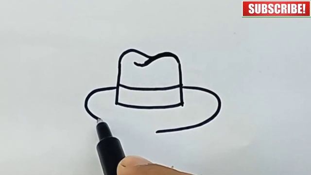 Drawing HAT From Letter H | How to Draw Hat Step by Step | Easy Hat Drawing | टोपी निकालना सीखें смотреть онлайн