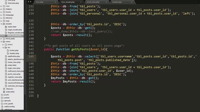 Developing functionality of fetching posts of logged in user using CodeIgniter AJAX & jQuery Part-2 смотреть онлайн
