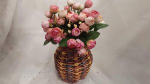 МК. Ажурная ваза из бумажной лозы. #53