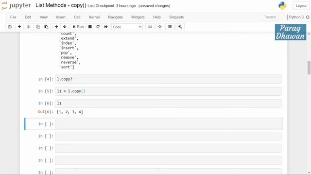 Python List Method - copy() смотреть онлайн