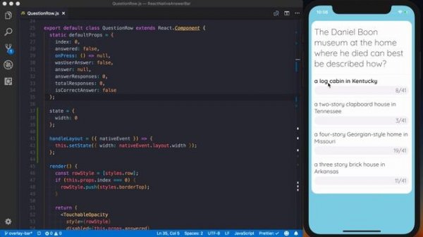 Measure Element in React Native with onLayout (React Native Animated Answer Bar - Part 5/7)