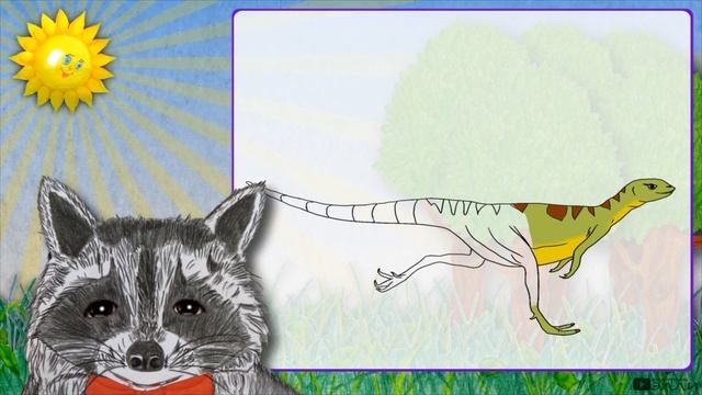 Раскраска - динозаврик лесотозаврик. Енотик Элли. смотреть онлайн