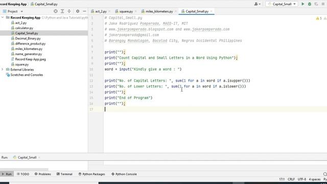 Count Capital and Small Letters in a Word Using Python смотреть онлайн