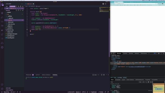 Criando e controlando um cubo 3d com three.js (TypeScript) смотреть онлайн