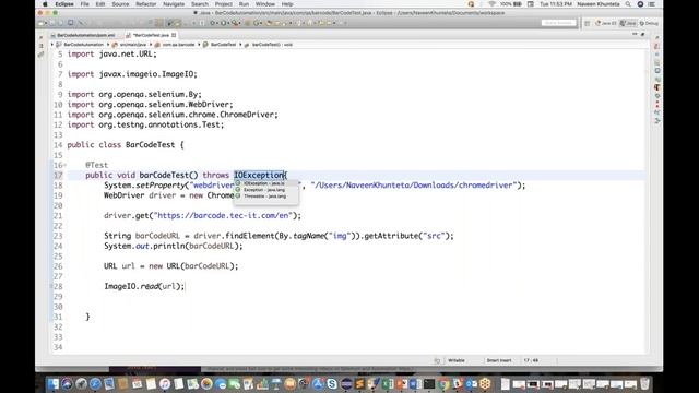 Automate BarCode using ZXing API in Selenium WebDriver смотреть онлайн