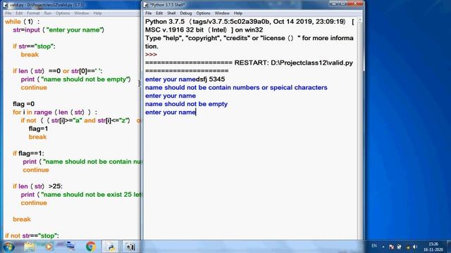 Class 12 IP Python Input Validation Example Explanation смотреть онлайн
