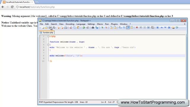PHP Tutorial 18 - Functions (PHP For Beginners) смотреть онлайн