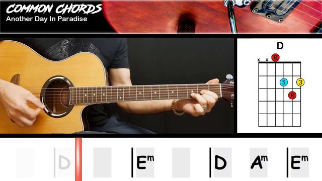 Another Day In Paradise - Phil Collins | GUITAR LESSON | Common Chords смотреть онлайн