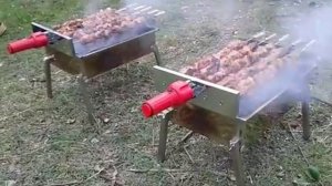 Мангал нержавеющий с вращающимися шампурами