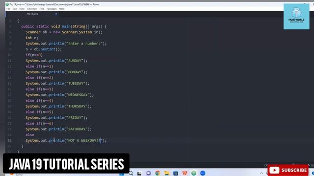 #21 - Java 19 Series | if-else ladder | Weekday Program смотреть онлайн