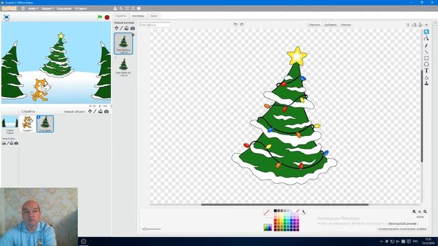 #Программирование_для_детей - Как сделать Новогоднюю открытку на #Scratch смотреть онлайн