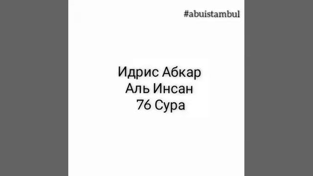 Идрис Абкар сура Аль Инсан 76 #abuistambul смотреть онлайн